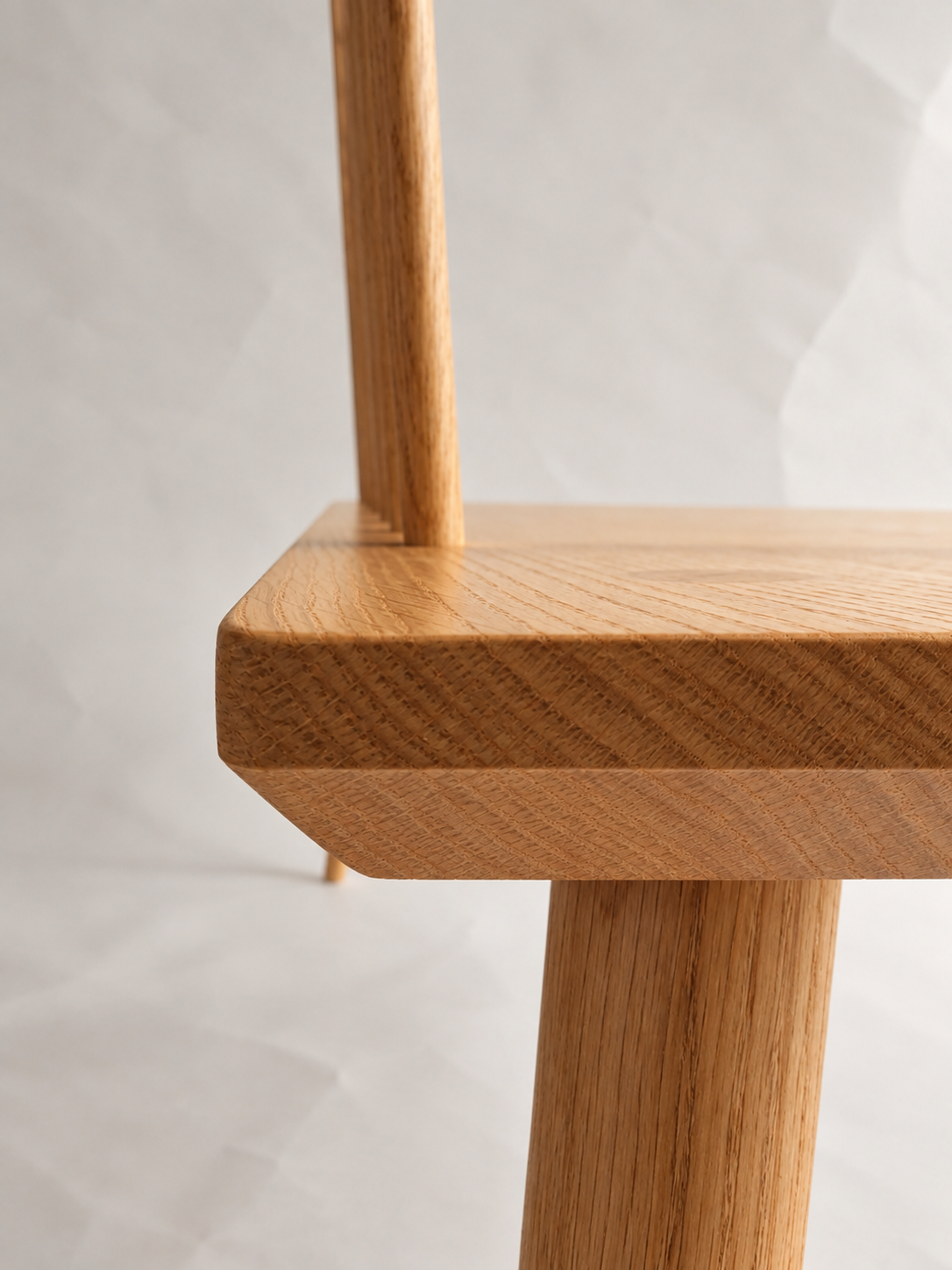 Nokori Bench seat edge, back spindle and timber leg detail